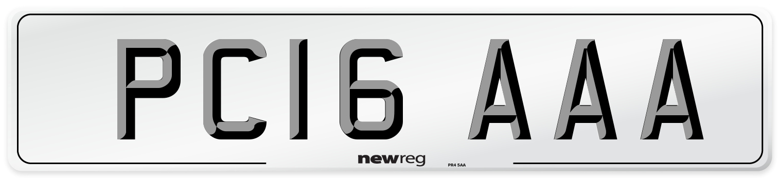 PC16 AAA Number Plate from New Reg